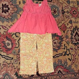 cotton  Sleeveless Top with cotton Floral Capri Pants -